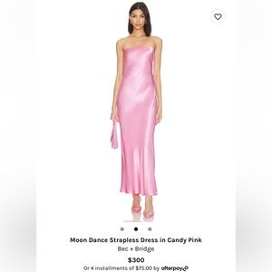 Bec + Bridge Moon Dance Strapless Dress in Candy Pink